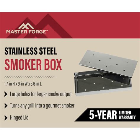 master forge stainless steel wood chip smoker box|Master Forge 12.75.